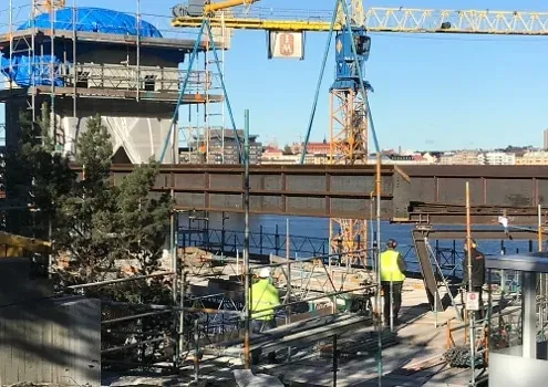 Hissbyggnad Liljeholmskajen – stålkonstruktion utförd av Smederna.